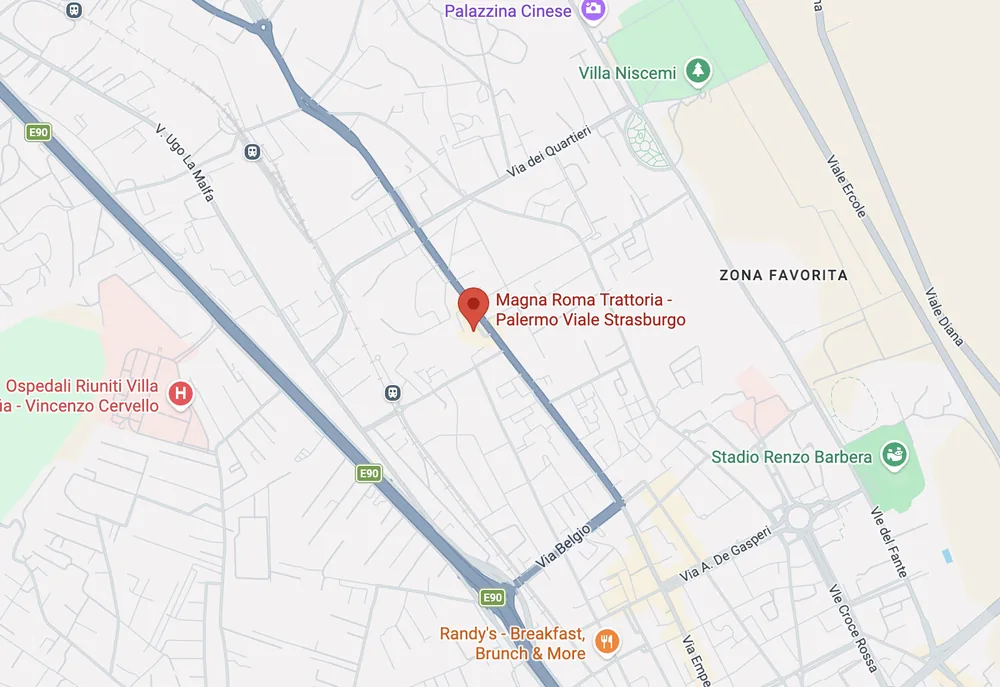 Mappa della sede Magna Roma in Viale Strasburgo, 364 – Palermo