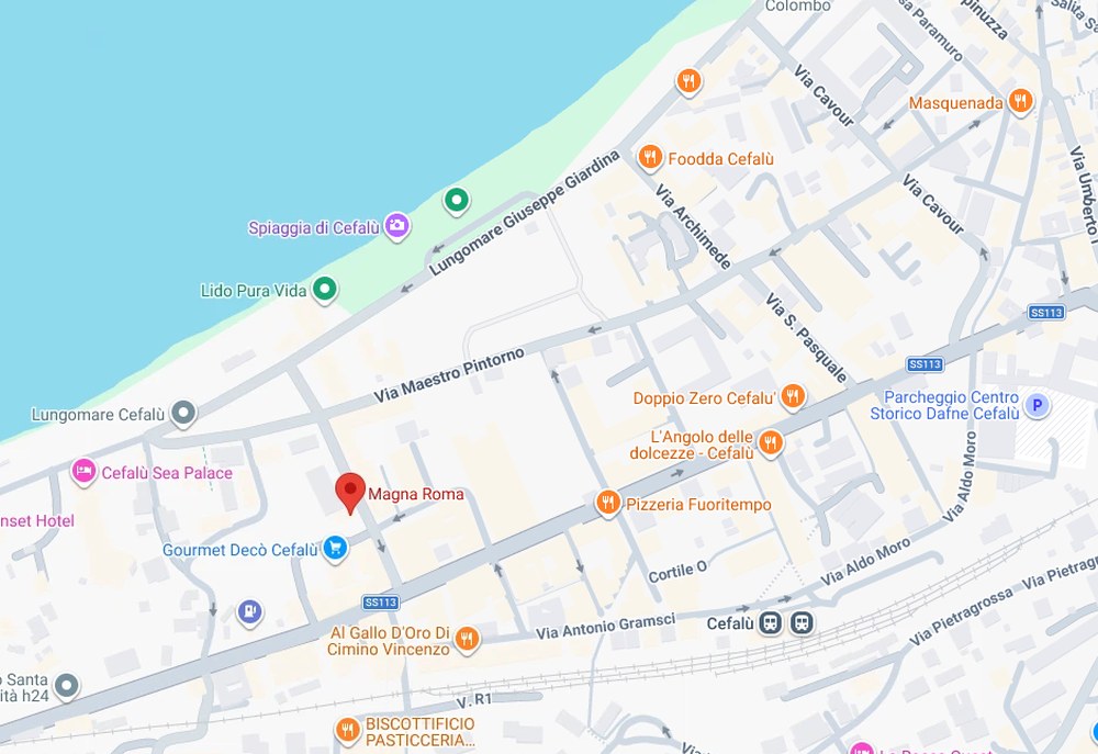 Mappa della sede Magna Roma in Via Giuseppe Vazzana, 2 – Cefalù